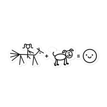 Load image into Gallery viewer, Riding + Dog= Happiness Bubble-free stickers