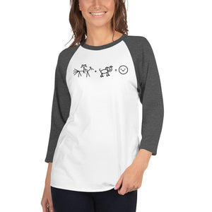 Riding + Dog = Happiness 3/4 sleeve raglan shirt