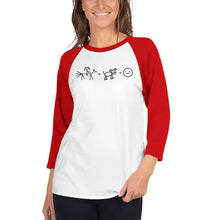 Load image into Gallery viewer, Riding + Dog = Happiness 3/4 sleeve raglan shirt