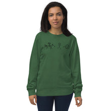 Load image into Gallery viewer, Ride + Run = Happiness Unisex organic sweatshirt