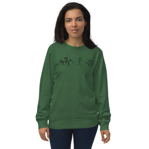 Ride + Run = Happiness Unisex organic sweatshirt