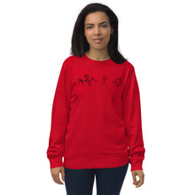 Load image into Gallery viewer, Ride + Run = Happiness Unisex organic sweatshirt