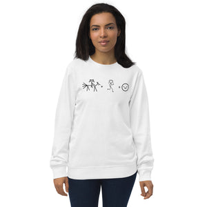 Ride + Run = Happiness Unisex organic sweatshirt