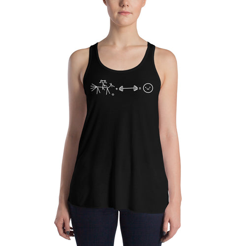 Riding + Weightlifting = Happiness Women's Flowy Racerback Tank