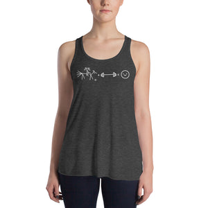 Riding + Weightlifting = Happiness Women's Flowy Racerback Tank