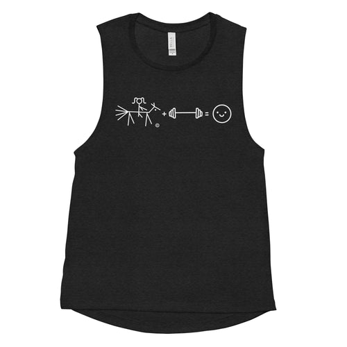 Riding + Weightlifting = happiness Ladies’ Tank