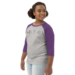 Ride + Run = Happiness Youth baseball shirt