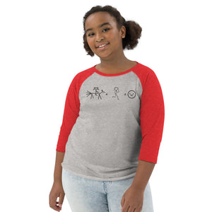 Ride + Run = Happiness Youth baseball shirt