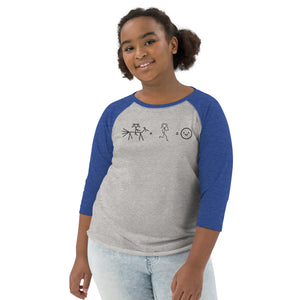 Ride + Run = Happiness Youth baseball shirt