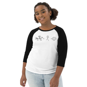 Ride + Run = Happiness Youth baseball shirt